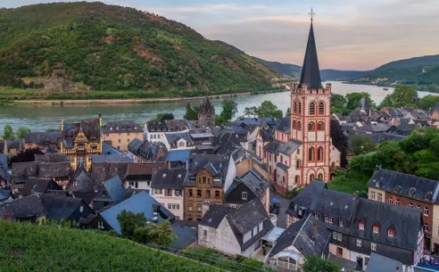 The town Moselle with view towards the Rhine