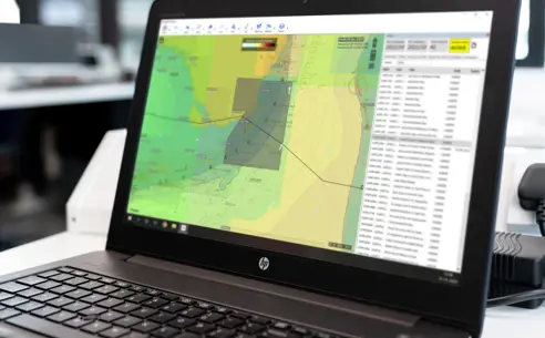Viewer on a laptop displaying AVCS