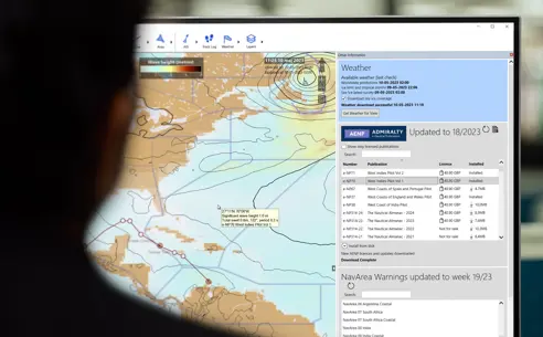 Viewer on a laptop showing AENP publications
