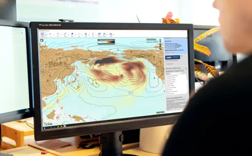 Person looking at weather data in Viewer