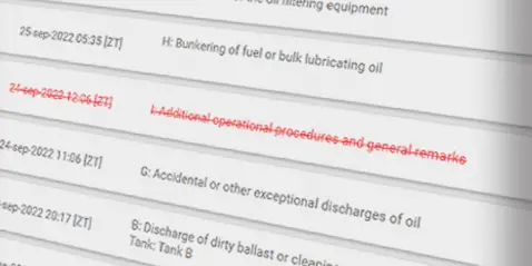 screenshot example of deleted logs displayed