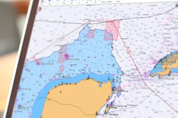 WENDIS Viewer på en skærm med et søkort og rute